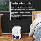 Amzdeal Luftentfeuchter, Raumentfeuchter gegen Feuchtigkeit, 1500ml, im Schlafzimmer, Badezimmer, Garderobe, Bücherregal, Keller und Garage - 4