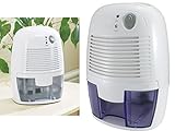 Air Dehumidifier 500ml Home Bathroom Garage Car Damp House Hygienic Allergies Dampness Condensation Mould Moist Moisture Portable Eco Friendly Cool for Small Rooms and Space Compact with Removable Tank by E-Bargains