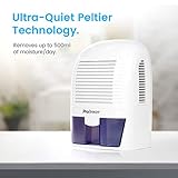 Pro Breeze 1500 ml tragbarer kompakter mini Luftentfeuchter Lufttrockner gegen Feuchtigkeit, Schmutz und Schimmel zu Hause Raumentfeuchter für Wohnung Schlafzimmer, Bad, Wohnwagen, Büro, Garage  Weiß - 2