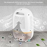 SIMBR Mini Luftentfeuchter 550ML tragbar kompakter mit LED Monitor Elektronischer Raumentfeuchter 1100ML Wassertank für Schlafzimmer Schrank Schuhe Kabinett, Weiß - 4