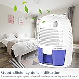 hysure Elektrischer Luftentfeuchter 500ml Elektrisch Mini Leise Raumentfeuchter Entfeuchter Dehumidifier für Bad Keller Raum Kellerräume Wohnung Garage, 500ml Luftentfeuchter - 3