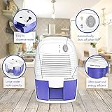 hysure Elektrischer Luftentfeuchter 500ml Elektrisch Mini Leise Raumentfeuchter Entfeuchter Dehumidifier für Bad Keller Raum Kellerräume Wohnung Garage, 500ml Luftentfeuchter - 9