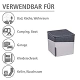 Wenko 50221100 Design Raumentfeuchter Cube 1000 g Luftentfeuchter, Fassungsvermögen 1.6 L, Ø 16.5 x 15.7 cm, dunkelgrau - 4