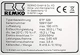 REMKO 1610320 Luftentfeuchter / Raumentfeuchter ETF 320 | Raumentfeuchtungsgerät hohe Leistung und Kompakt mit Hygrostat (vollautomatisch) | Tagesleistung 30L, Leistung 0,65kW, 230V - 5