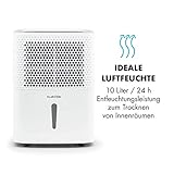 Klarstein DryFy 10  Luftentfeuchter  Lufttrockner  Raumentfeuchter  10 L pro 24 Stunden  programmierbare Zielfeuchte  Timer  Silent-Modus  Nylonfilter  240 Watt  ideal für 10 bis 12 m²  1.8 Liter Tank  inkl. 0.6 m Ablaufschlauch  weiß - 3