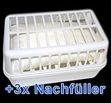 Raumentfeuchter Set: 1 Gerät + 3 x Nachfüllpack à 1,2kg Feuchtigkeitskiller Luftentfeuchter – verhindert Feuchtigkeit in Räumen, Schimmel, Moder, üble Gerüche, Stockflecken .. - 6