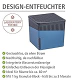 Wenko 50223100 Design Raumentfeuchter Cube 1000 g Luftentfeuchter, Fassungsvermögen 1.6 L, Ø 16.5 x 15.7 cm, blau - 2