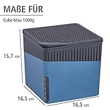 Wenko 50223100 Design Raumentfeuchter Cube 1000 g Luftentfeuchter, Fassungsvermögen 1.6 L, Ø 16.5 x 15.7 cm, blau - 5