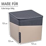 Wenko 50232100 Design Raumentfeuchter Cube 500 g Luftentfeuchter, Fassungsvermögen 0.8 L, 13 x 13 x 13 cm, beige - 5