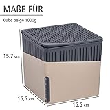 Wenko 50222100 Design Raumentfeuchter Cube 1000 g Luftentfeuchter, Fassungsvermögen 1.6 L, Ø 16.5 x 15.7 cm, beige - 5