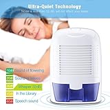 Luftentfeuchter, HoLife Elektrischer Raumentfeuchter Lufttrockner 1.5L Kapazität(Max.500ml/Tag) Kompakter und Tragbarer Dehumidifier mit LED Anzeige für Schlafzimmer, Büro,Kinderzimmer, Küche usw - 2