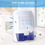 Luftentfeuchter, HoLife Elektrischer Raumentfeuchter Lufttrockner 1.5L Kapazität(Max.500ml/Tag) Kompakter und Tragbarer Dehumidifier mit LED Anzeige für Schlafzimmer, Büro,Kinderzimmer, Küche usw - 4