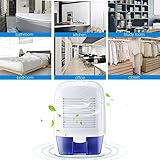 Luftentfeuchter, HoLife Elektrischer Raumentfeuchter Lufttrockner 1.5L Kapazität(Max.500ml/Tag) Kompakter und Tragbarer Dehumidifier mit LED Anzeige für Schlafzimmer, Büro,Kinderzimmer, Küche usw - 7